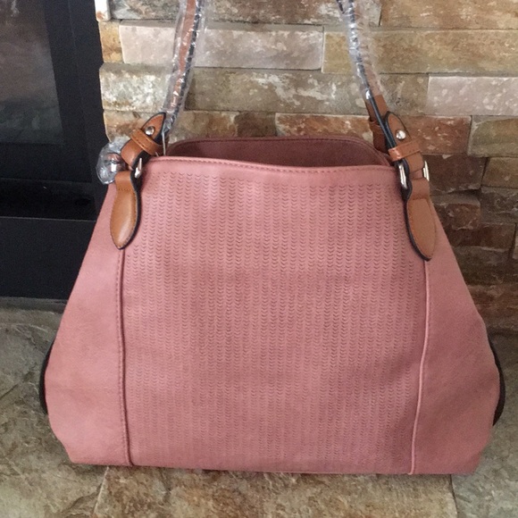 Boutique perforated hobo handbag blush - Picture 2 of 10
